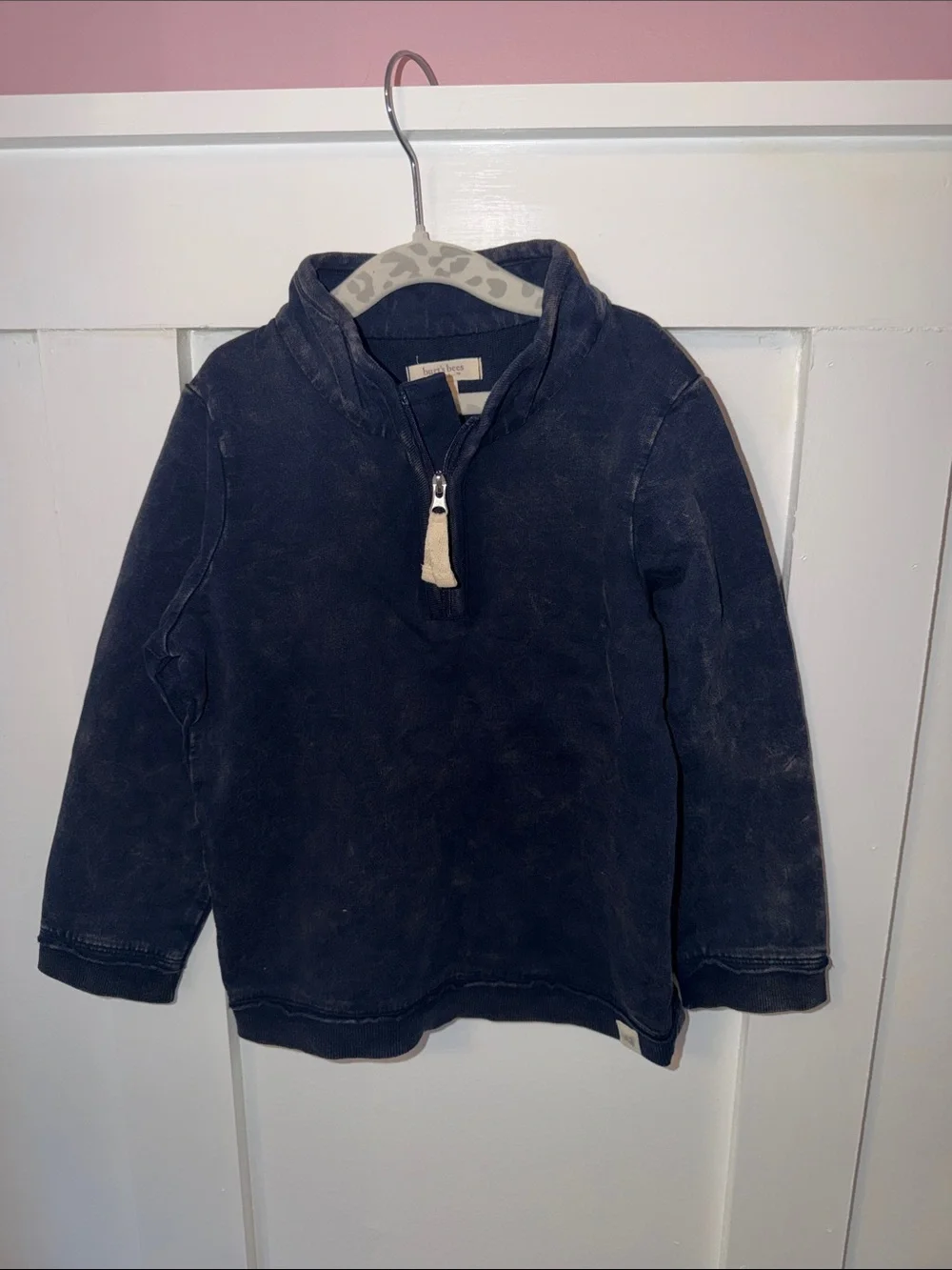 Burt's Bees Baby Navy Quarter-Zip Hoodie (#2)